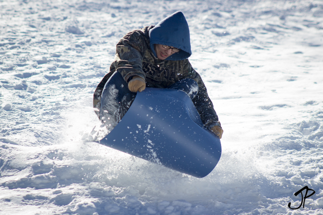 When sledding you have to build jumps, then you also have to crash off them multiple times. Which is completely ok because it's all part of the fun in sledding. 