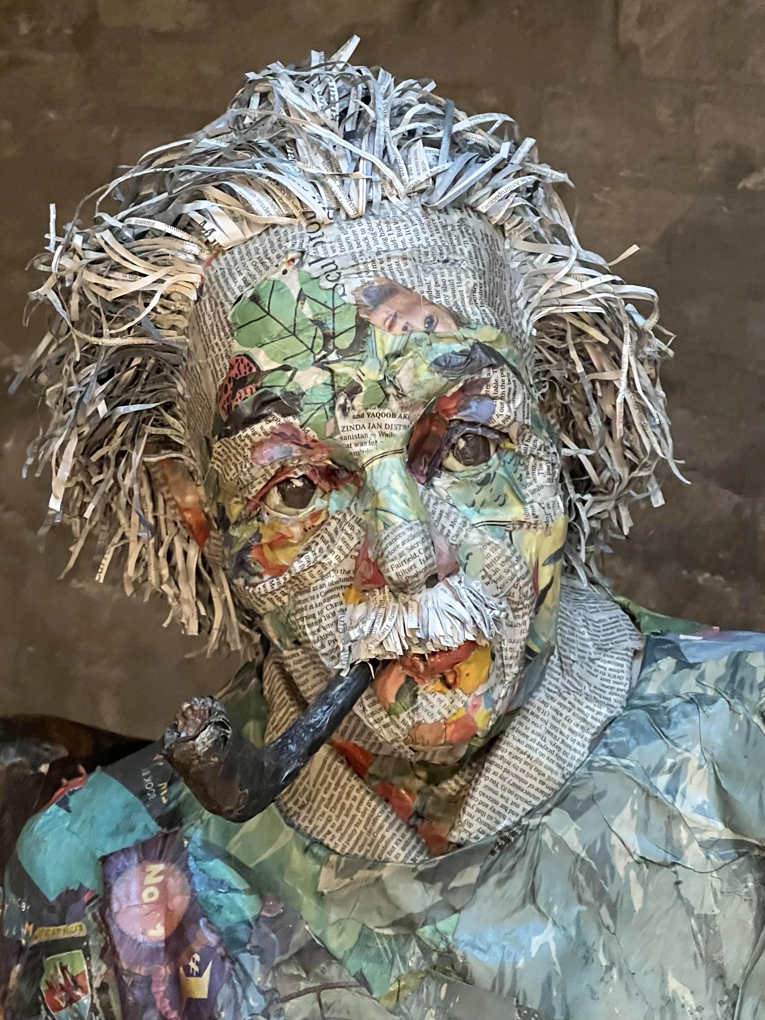 Einstein Writing His Manuscript detail