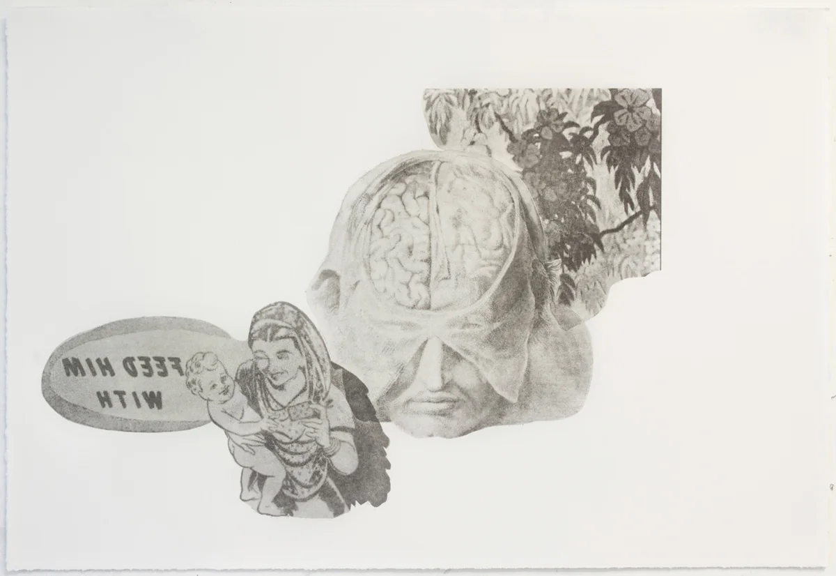Feed Him With, 2013 Wintergreen oil Monotype on paper 22 x 30 inches