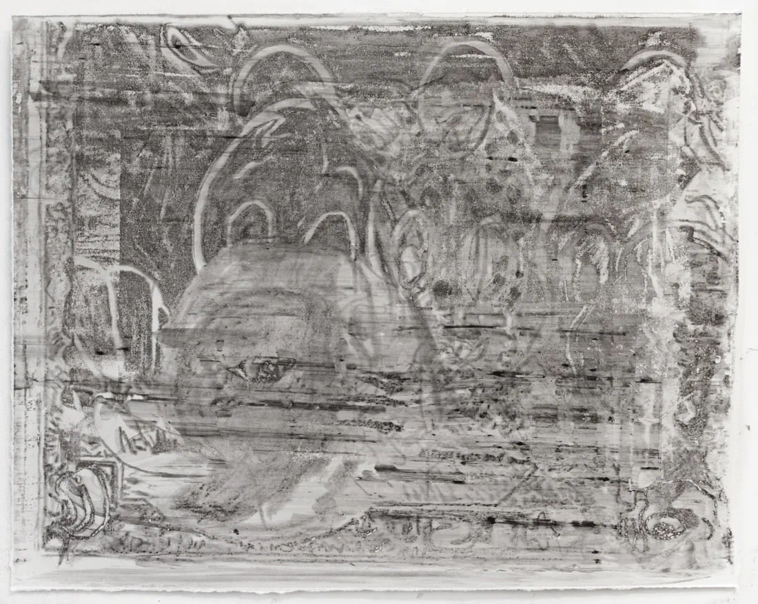 Untitled, 2013 Wintergreen oil Monoprint on paper 22 x 30 inches