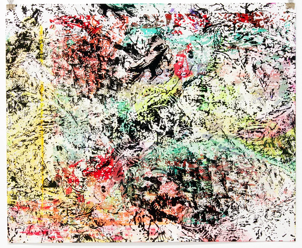 Untitled, 2012 Mono print Screenprint on paper 16 x 20 inches