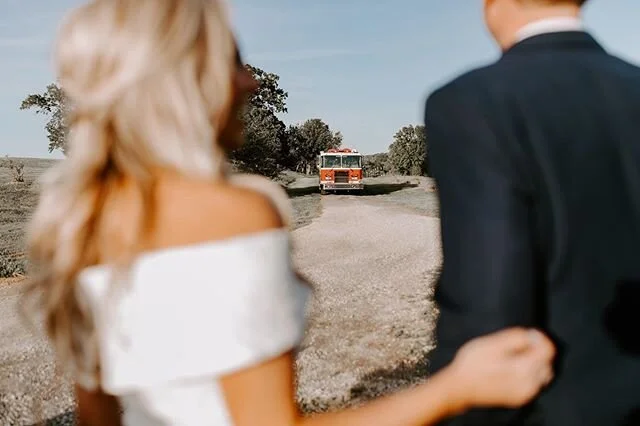 This groom is a first responder and even though they couldn&rsquo;t have all their wedding guests present. They came through!! It was an emotional moment! #thankyouforyourservice #firstresponders #georgiaweddingphotographer #atlantaweddingphotographe