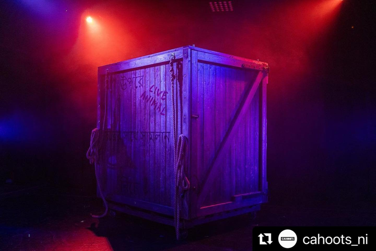 And so our journey from Belfast to New York begins&hellip;

Rehearsals with @cahoots_ni and for #TheVanishingElephant have now come to an end in Belfast. Tomorrow, every bit of set and costume will be packed up to begin the journey to America! 

An e