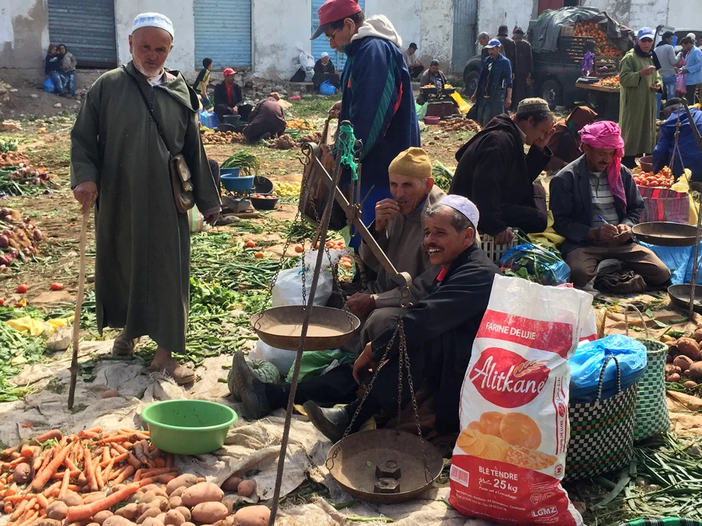 Friendly Berbers selling their homegrown wares