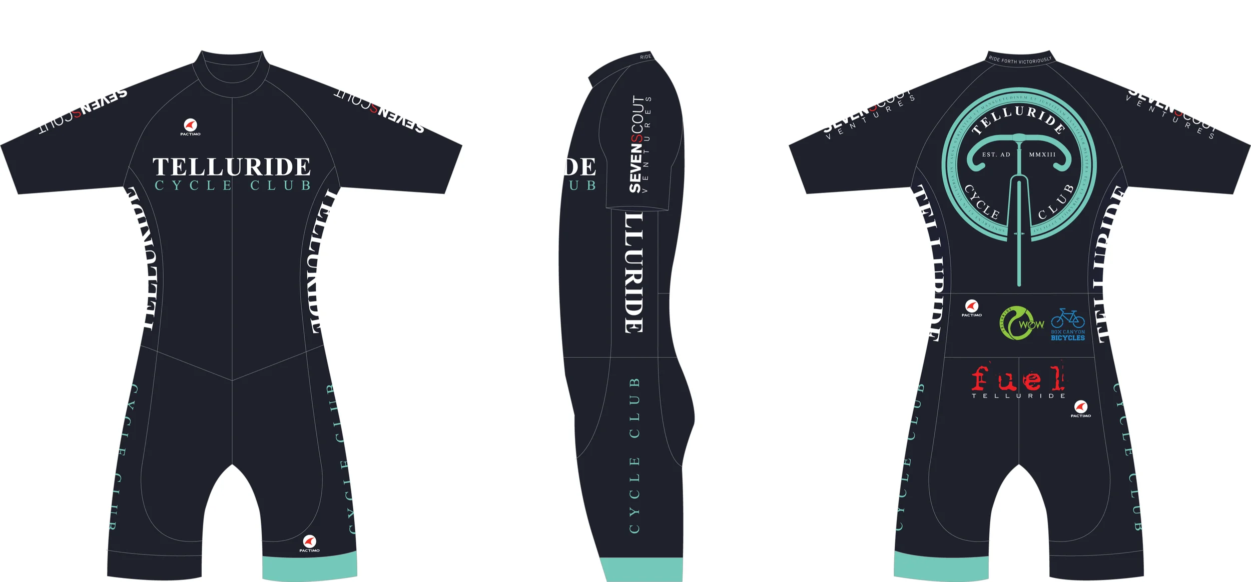 Jackets, jerseys, bibs, arm warmers, knee warmers, and shoe covers - full kit shown