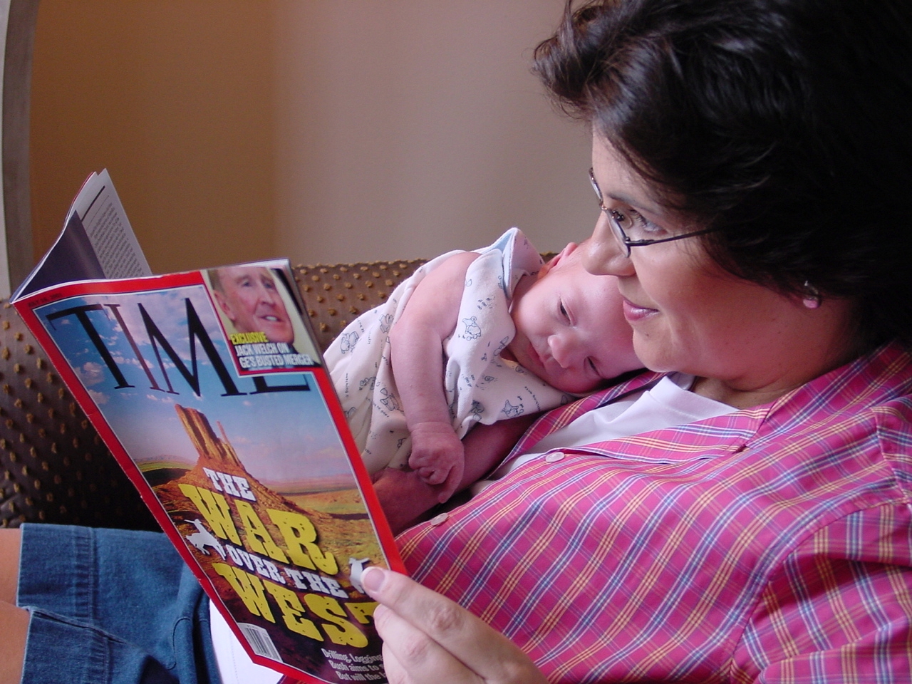 Reading Gabiel the story written about him in the July 16, 2001 issue of Time Magazine.