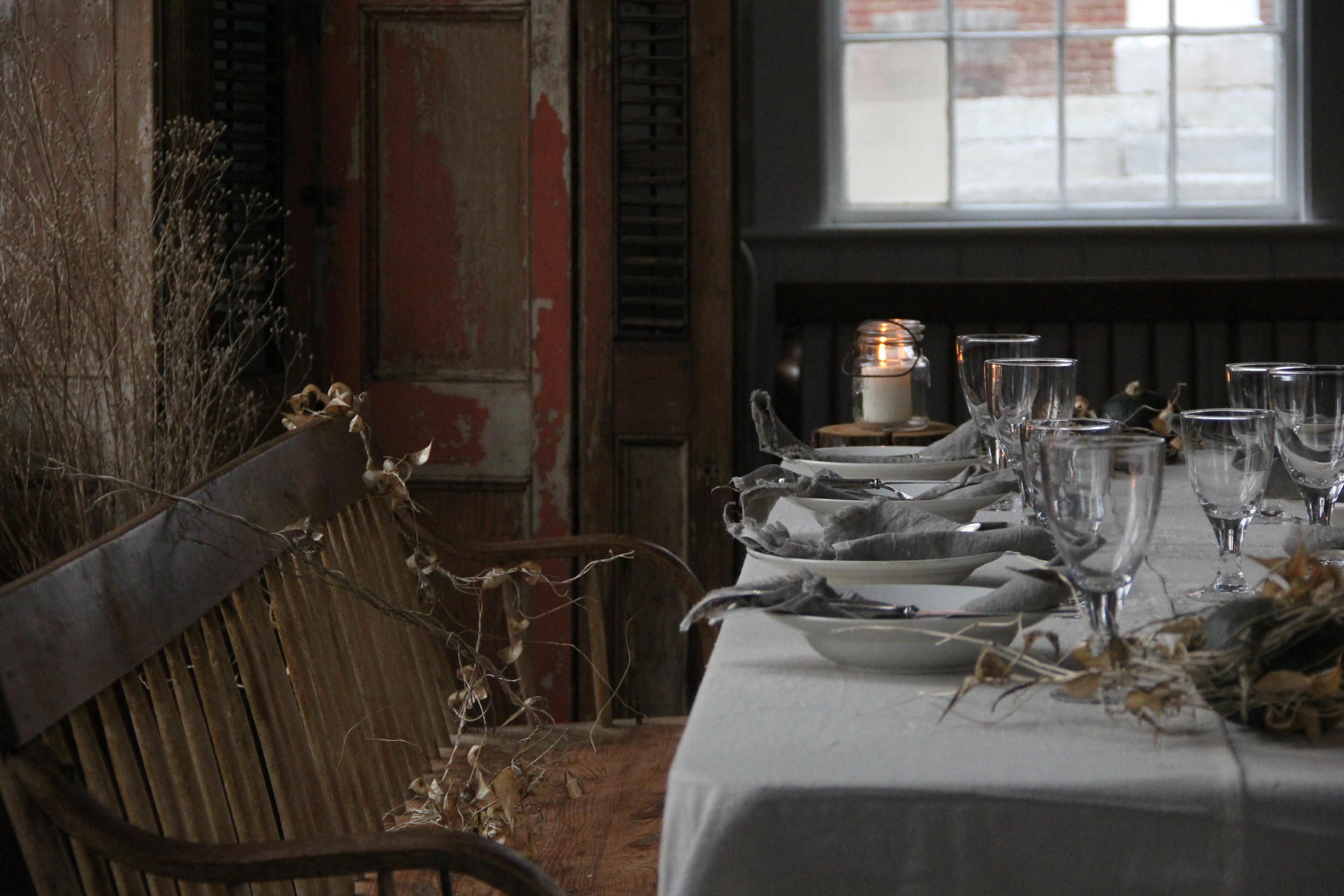 rustic fall table setting