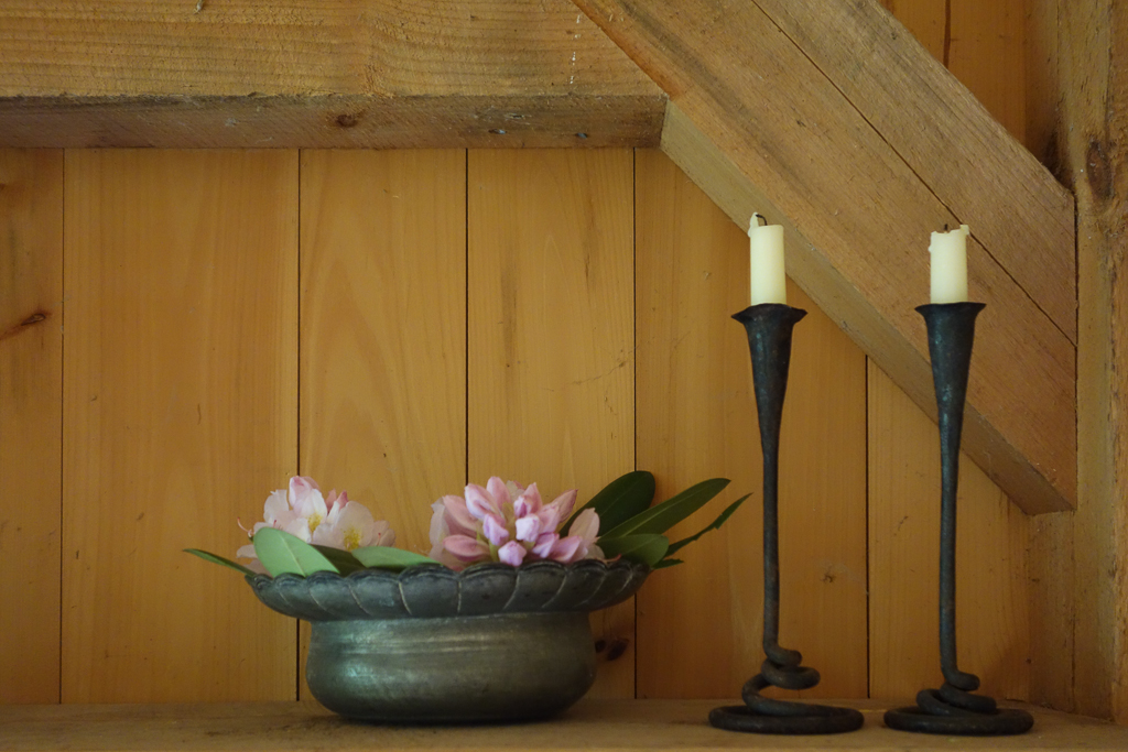 still life with bowl and candles