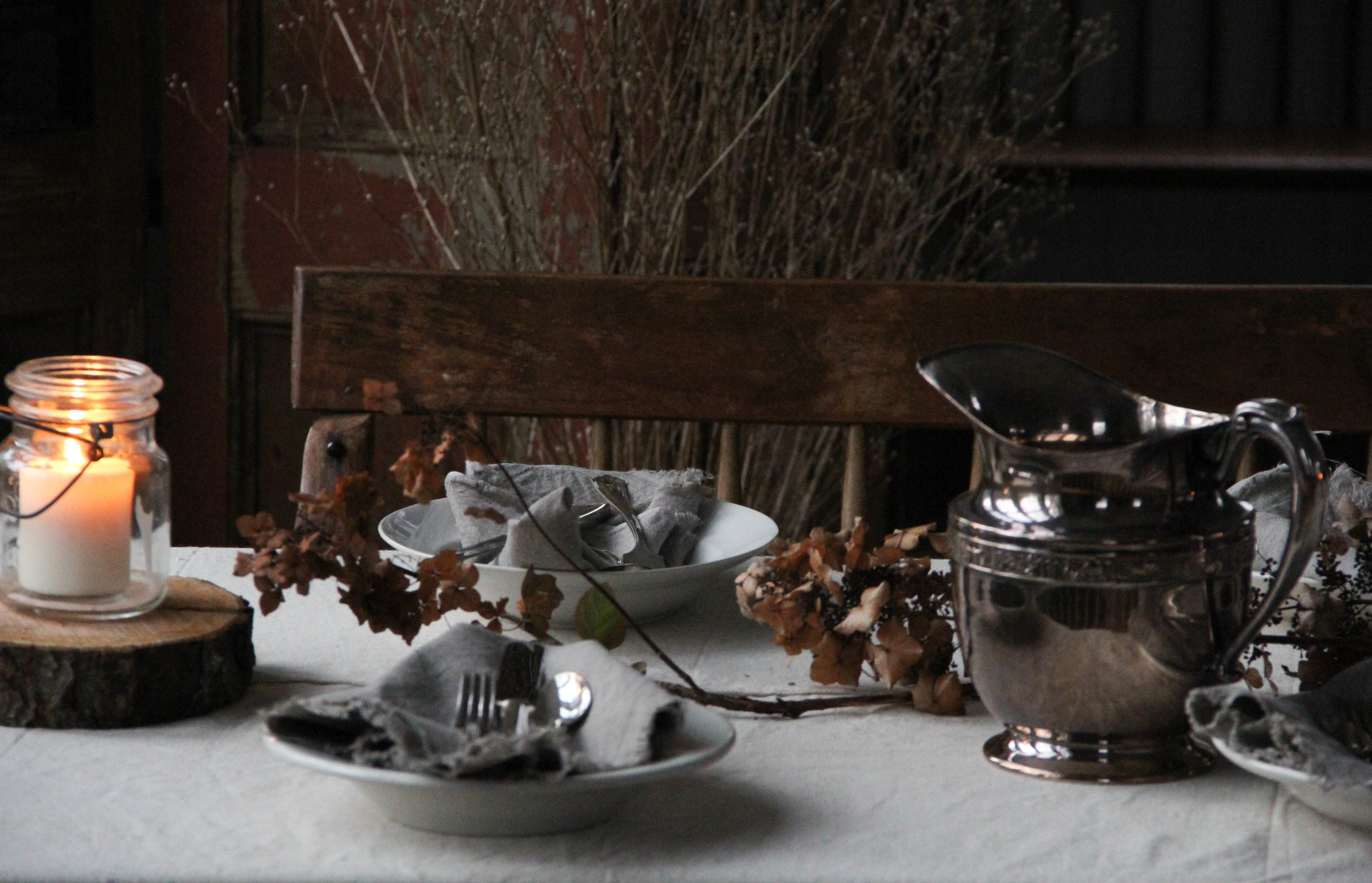 rustic table top detail