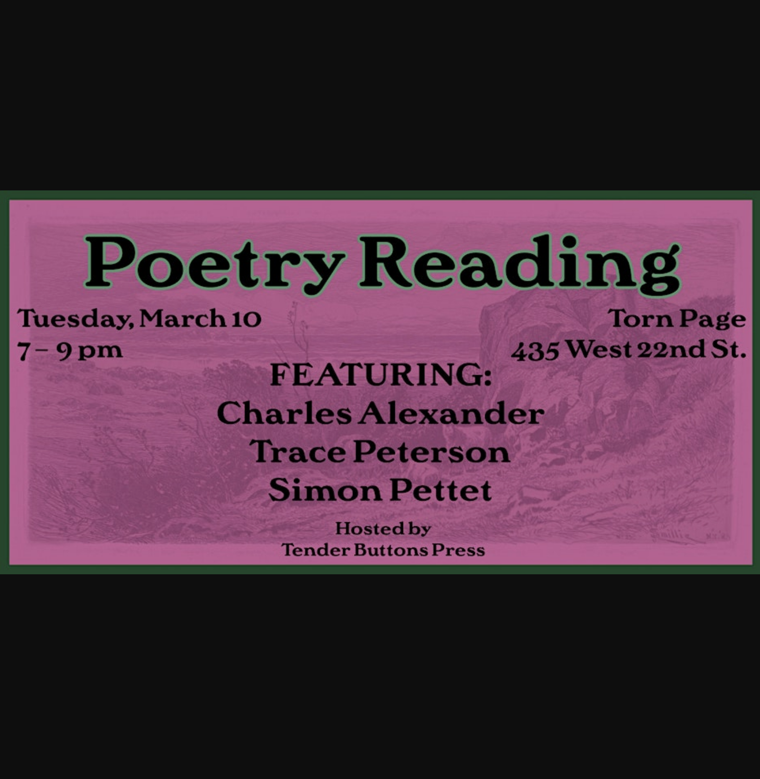 Poetry in the Parlor! Charles Alexander, Trace Peterson, Simon Pettet