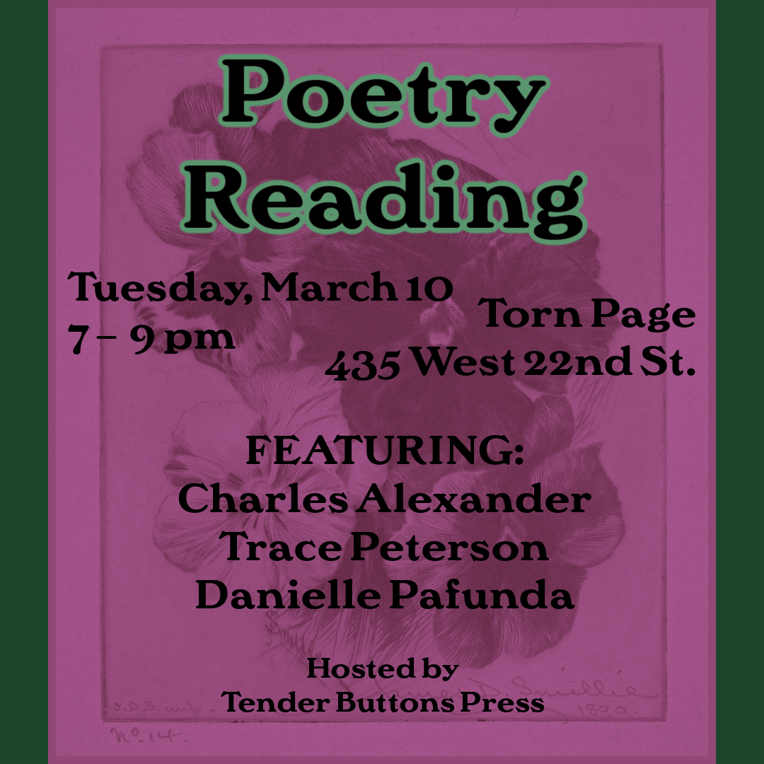 Poetry in the Parlor! Charles Alexander, Danielle Pafunda, Trace Peterson
