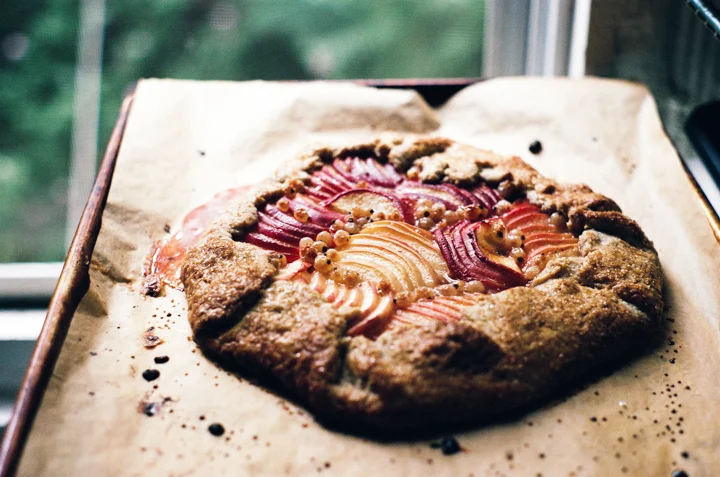 white peach, pecan, and muscovado galette | apt 2b baking co