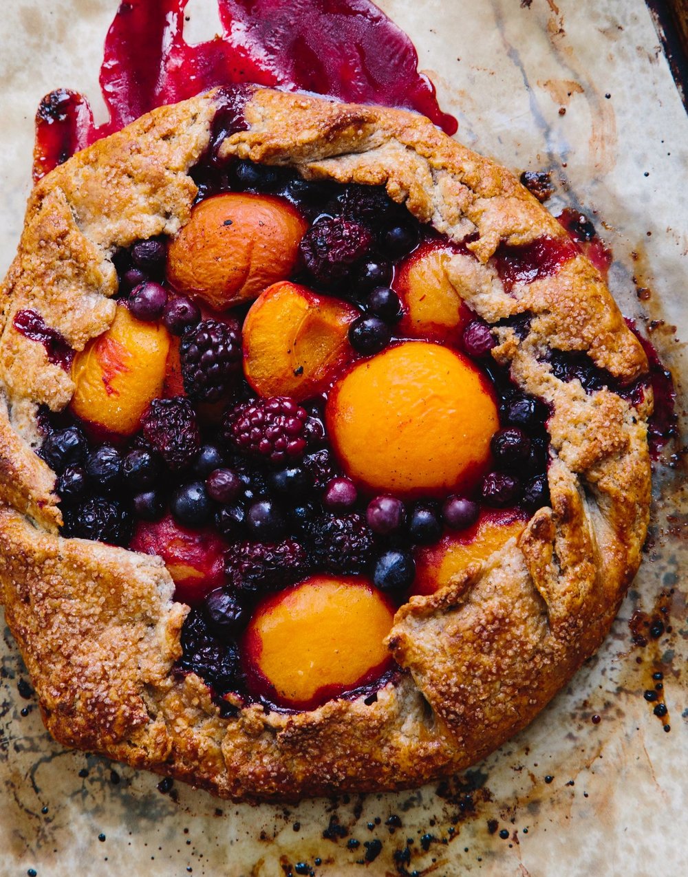 apricot and berry galette
