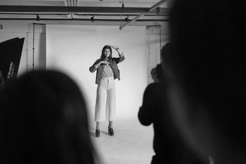 Raechel wears Jesse Kamm pants, Rachel Comey shoes, Mollusk tee and Caron Callahan denim jacket.
