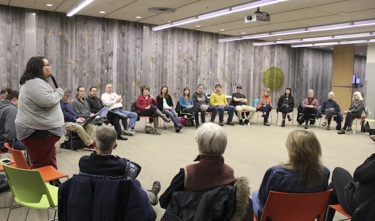 In the most recent installment of the Native American Race Relations and Healing Lecture Series at the Billings Public Library, on Feb. 9, the ACLU’s Meg Singer, standing, was the main speaker.