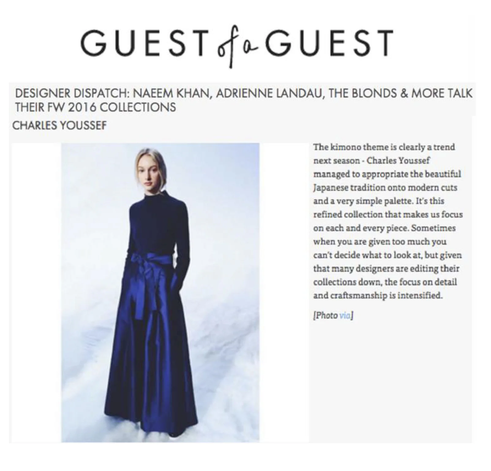 GUEST OF A GUEST, FEBRUARY 2016