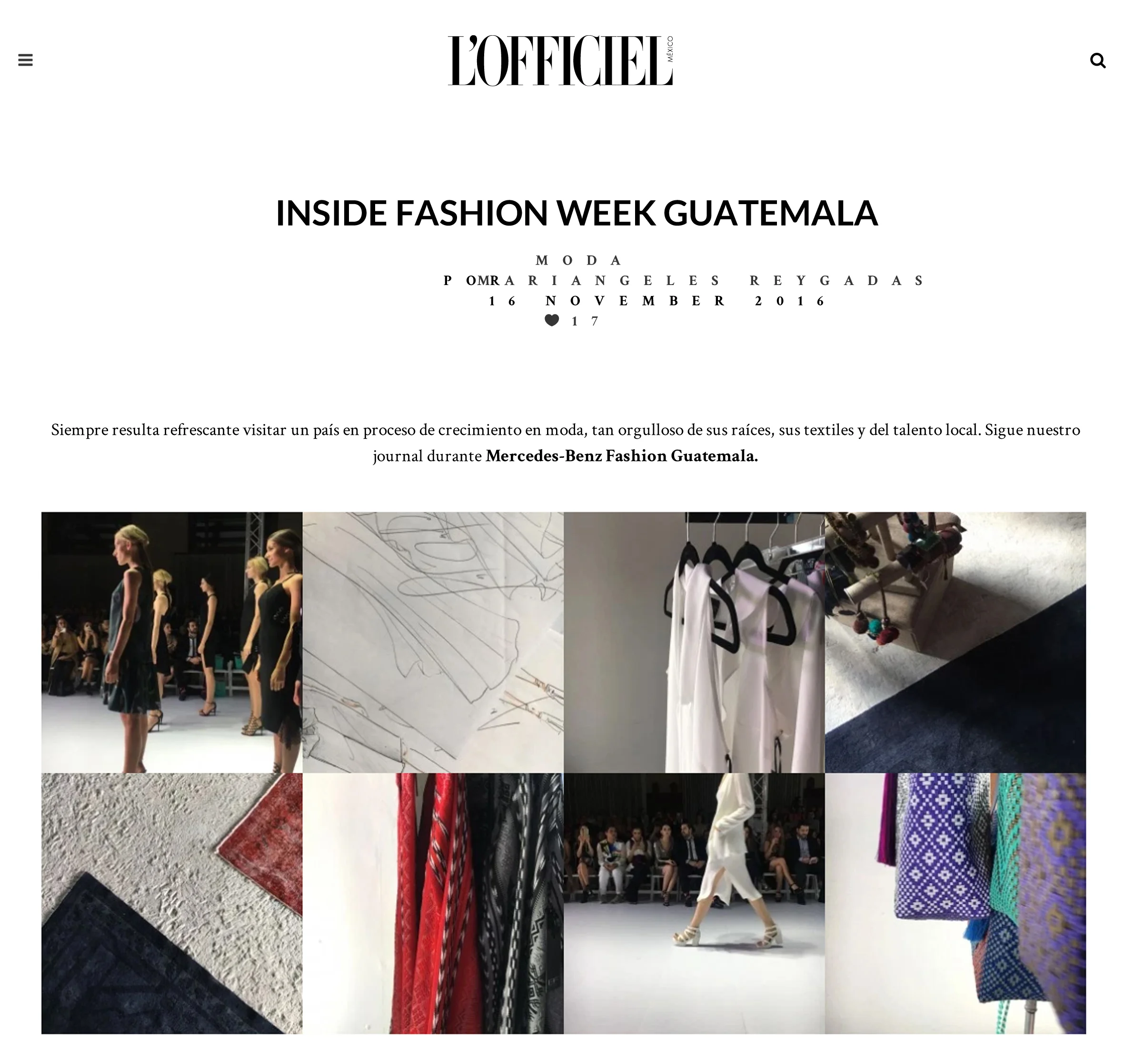 Mercedes-Benz Fashion Week Guatemala 2016 @ L'OFFICIEL México