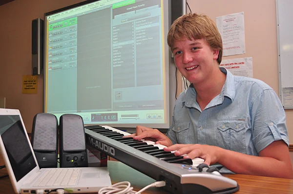 Angus demonstrating Garage Band