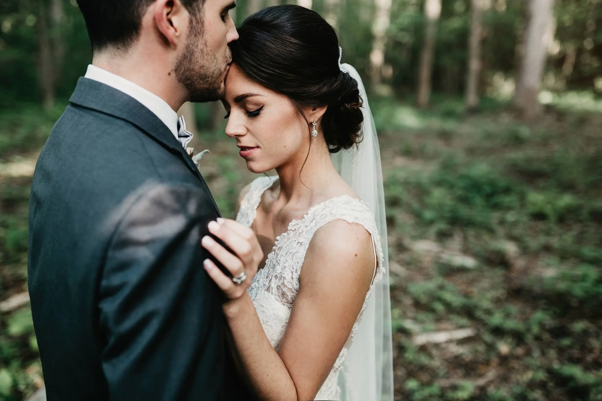 Ellie + Brett | Spring Wedding Updo at Merry Hill Farm