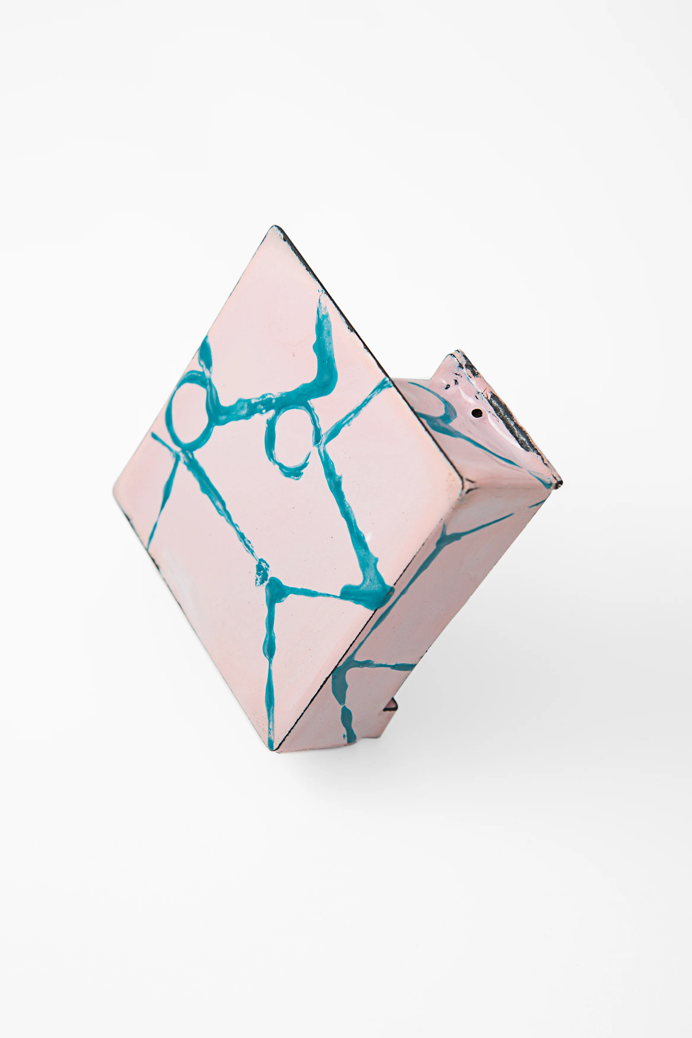 A Study On Treating A Square Surface 2, 2014. Enamel, mild steel and stainless steel. Photo by Ken Arini Photography. 