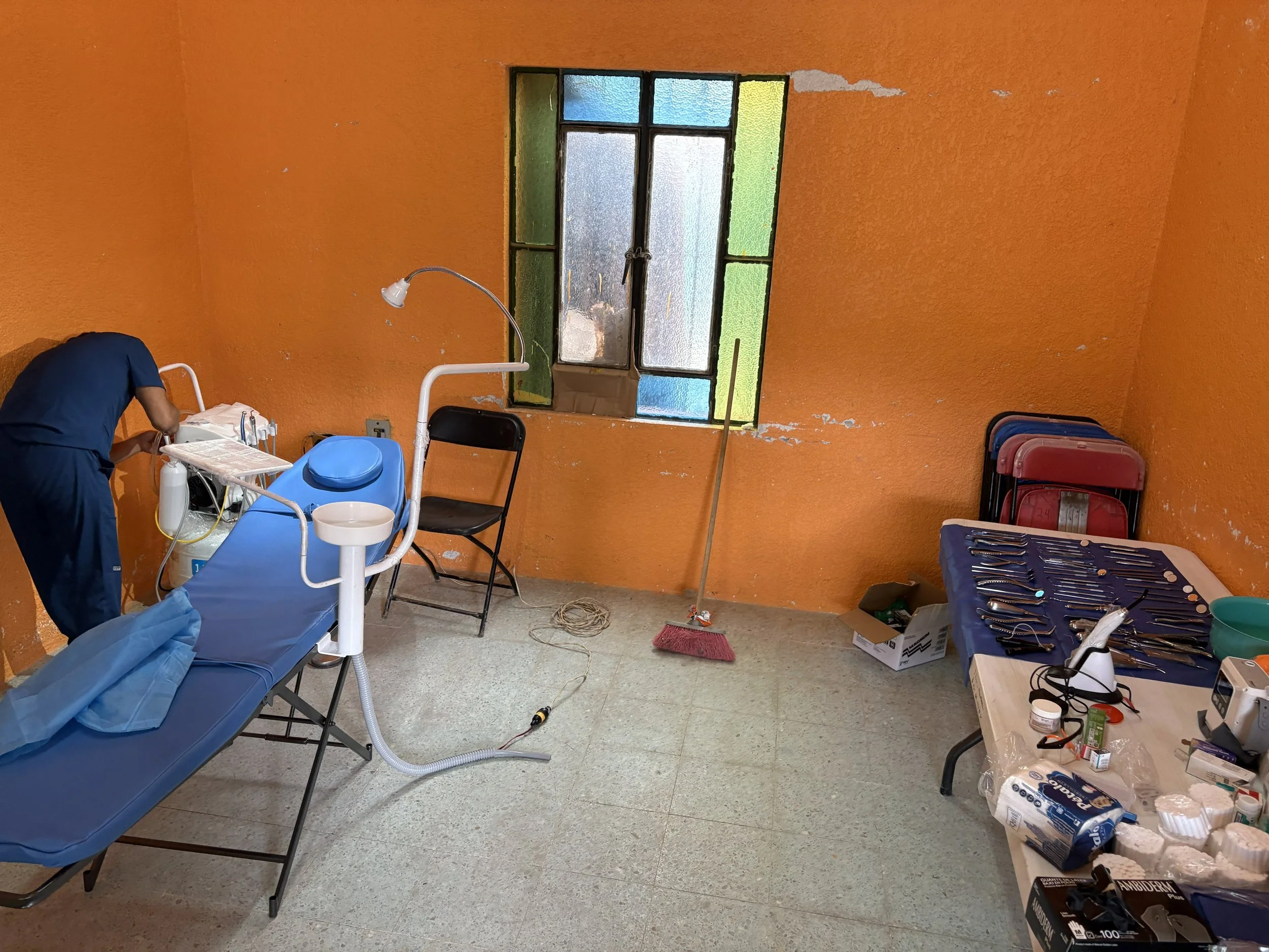 Samuel preparing for dental work.