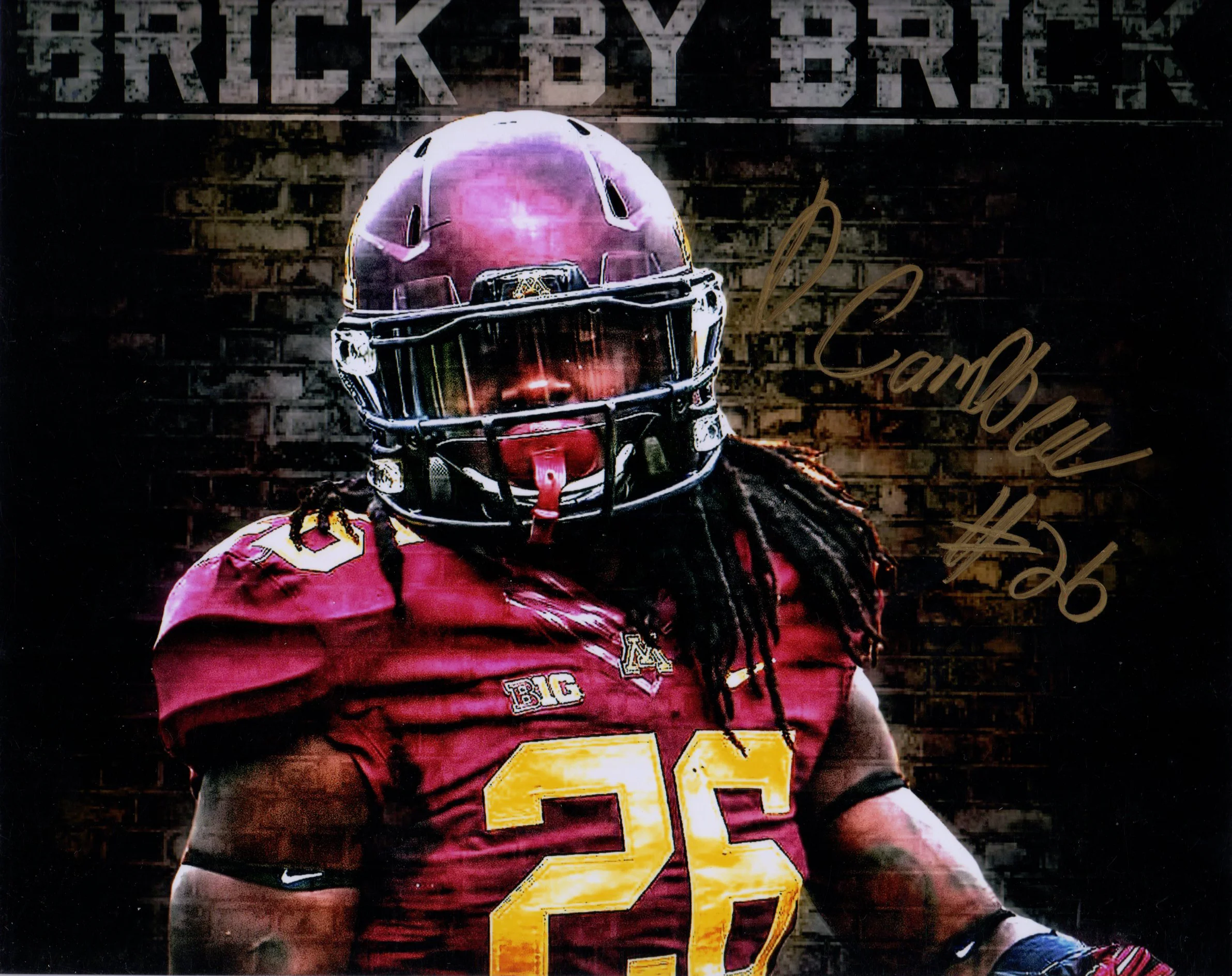 De'Vondre Campbell Minnesota Autographed 8x10 Photo (Falcons)