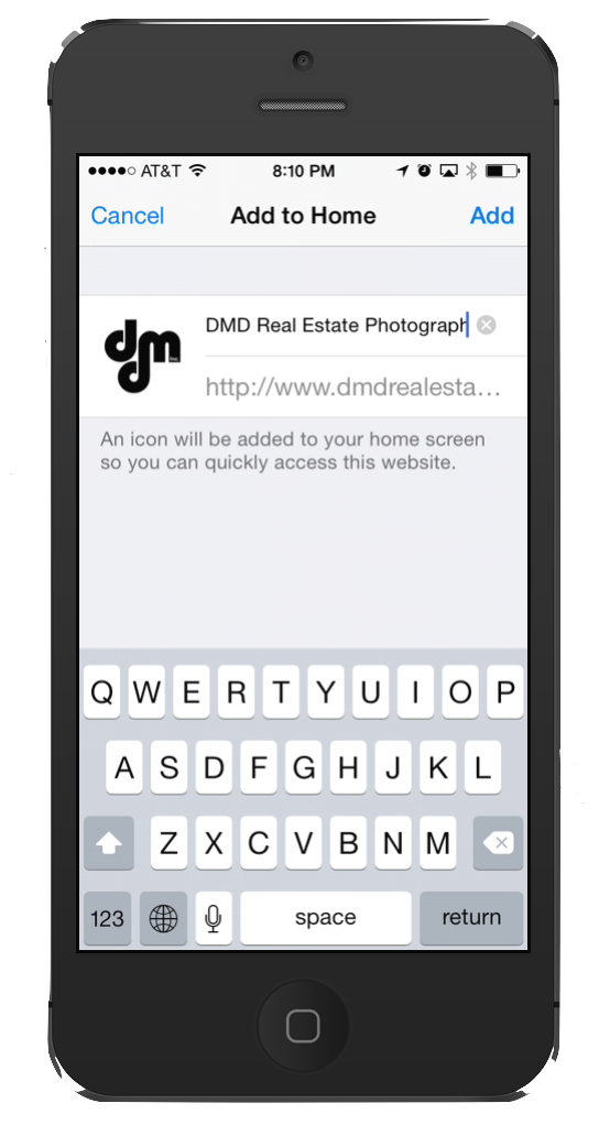 Give your new "app" a name , such as DMD Real Estate Photography or whatever you choose