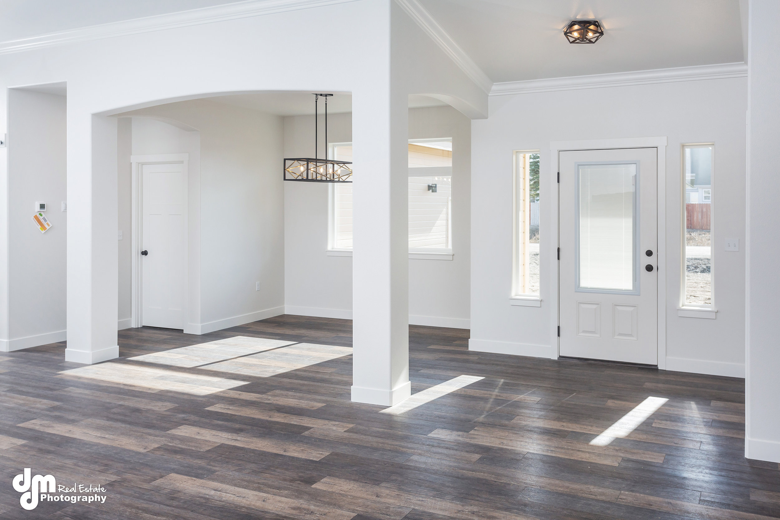 Mix of modern rustic and farmhouse chic light fixtures throughout,