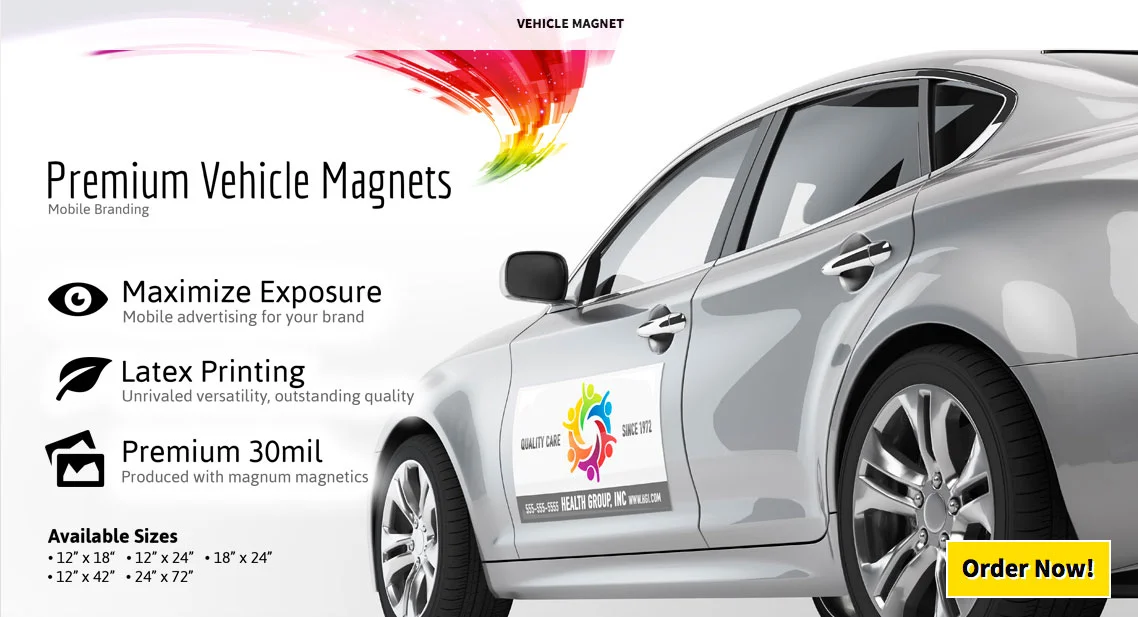 Premium Vehicle Car Auto Magnets - Full Color