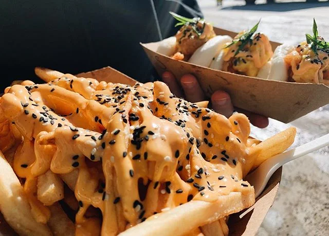 First streetside service of the year going down today! We are posted up at The Bow for lunch, service 11a - 2p What&rsquo;s your dynamic duo? 🌮🍟 #getlucky #letstaikoboutit #yyc