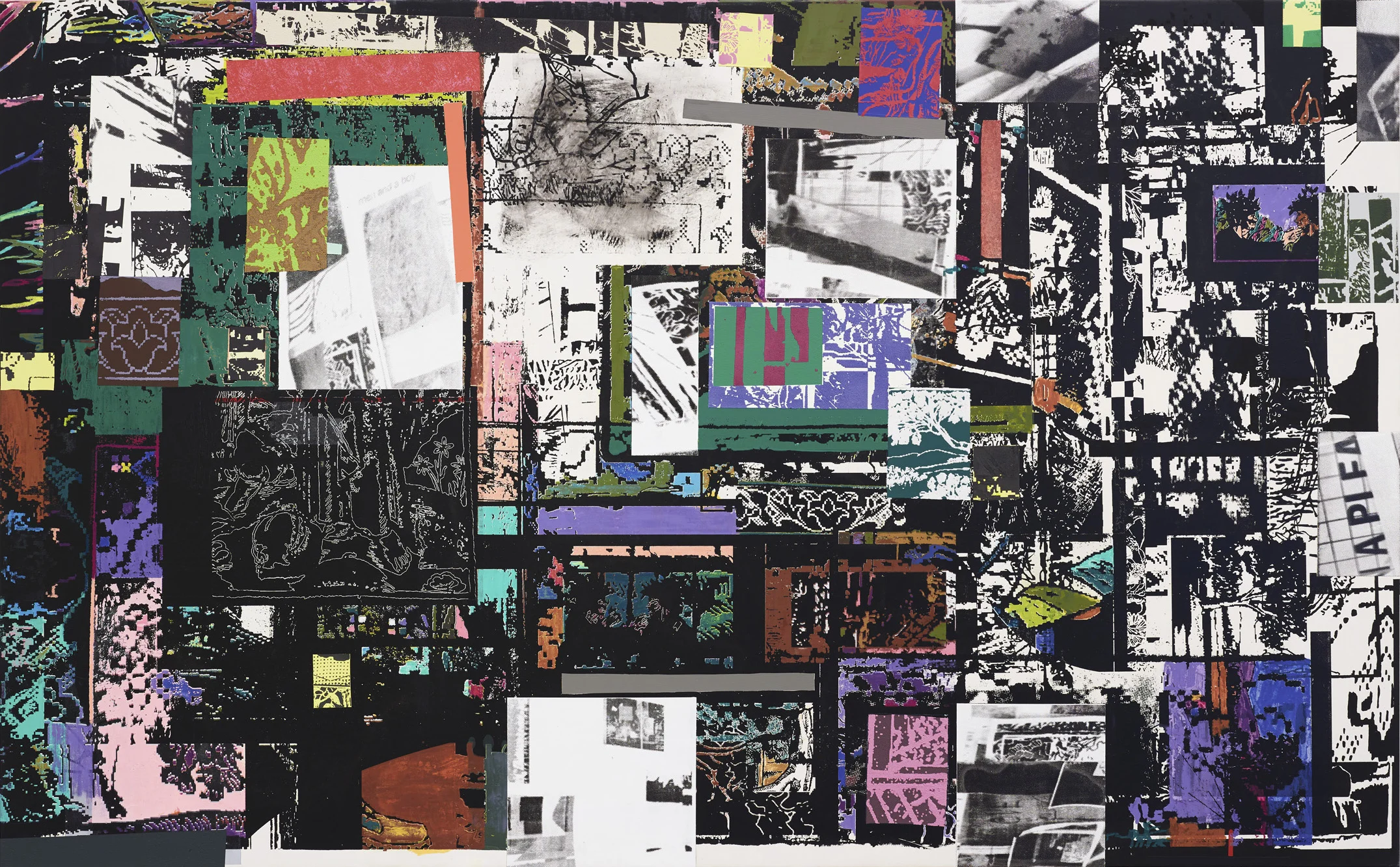 Table Top Still Life (Residuum 2), 2018 Acrylic and silkscreen ink on canvas 78 x 48 inches