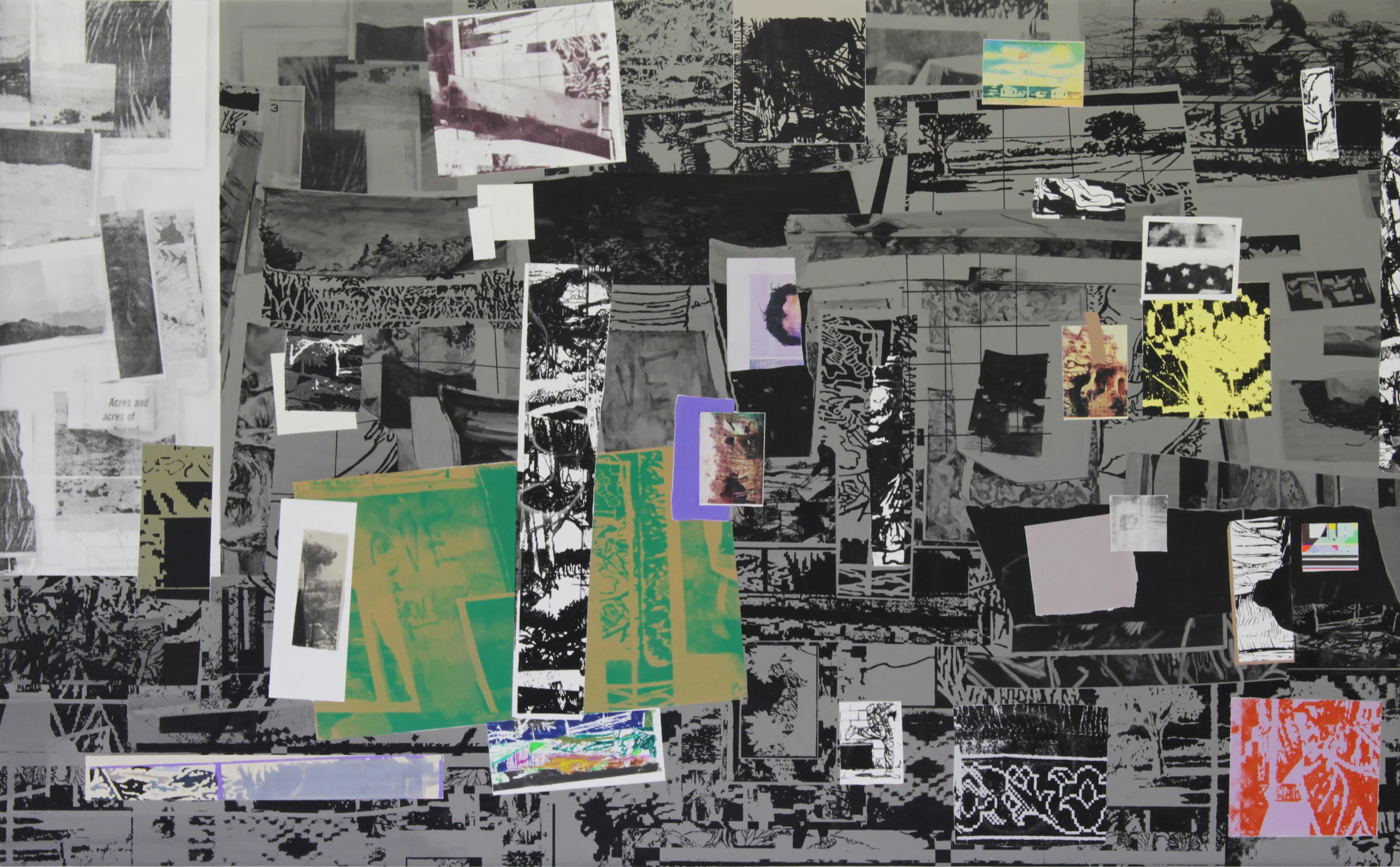 Table Top Still Life (Residuum), 2018 Acrylic and silkscreen ink on canvas 78 x 48 inches