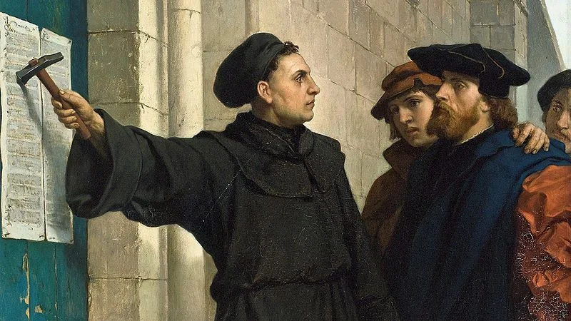 Martin Luther and the 95 theses by Ferdinand Pauwels [Public domain], via Wikimedia Commons