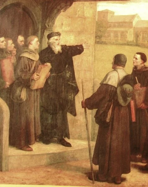 John Wycliffe delivers his Bible. Painting by William Frederick Yeames [Public domain], via Wikimedia Commons.