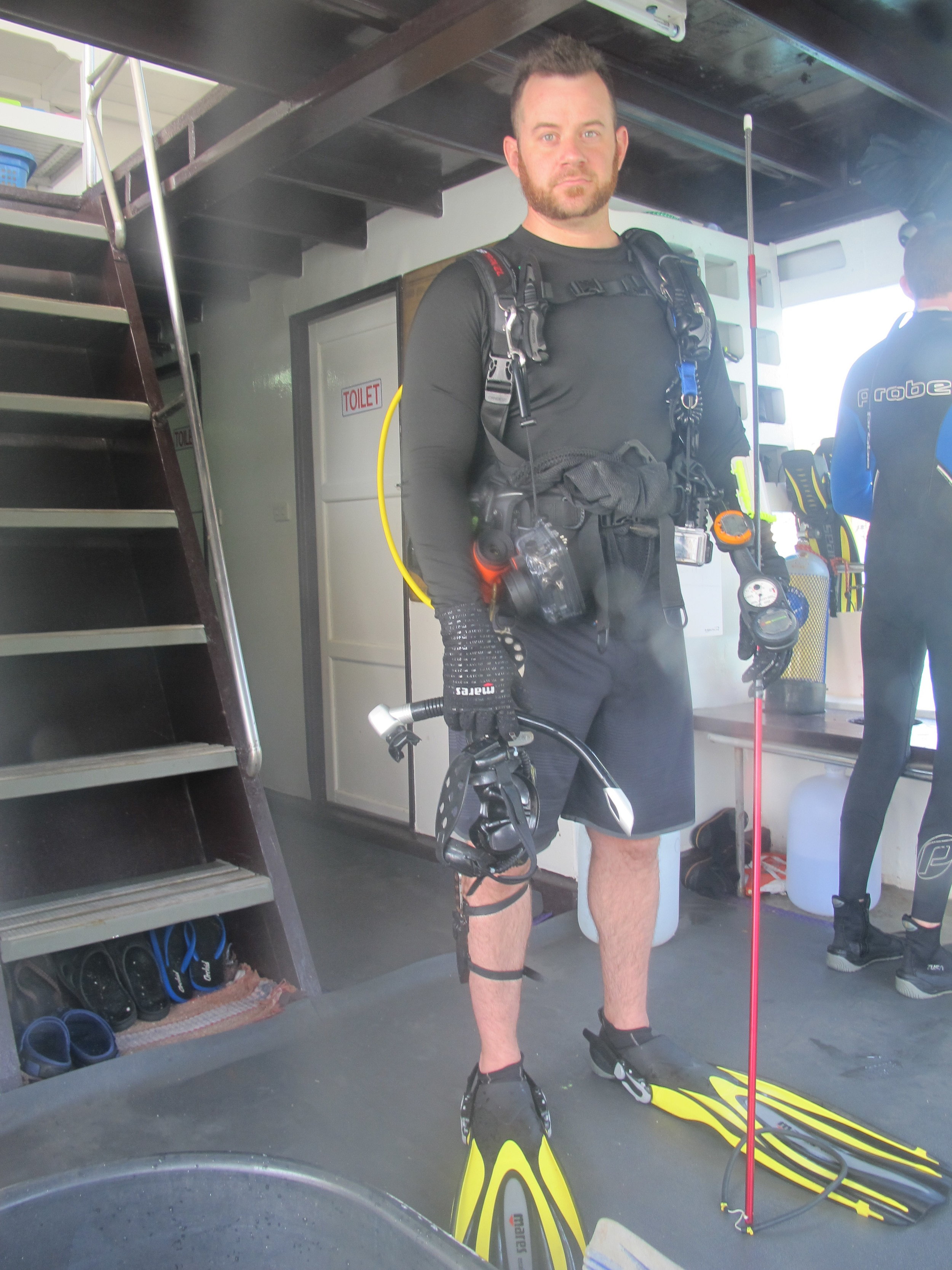 Dr. David Baker getting ready to dive in Myanmar