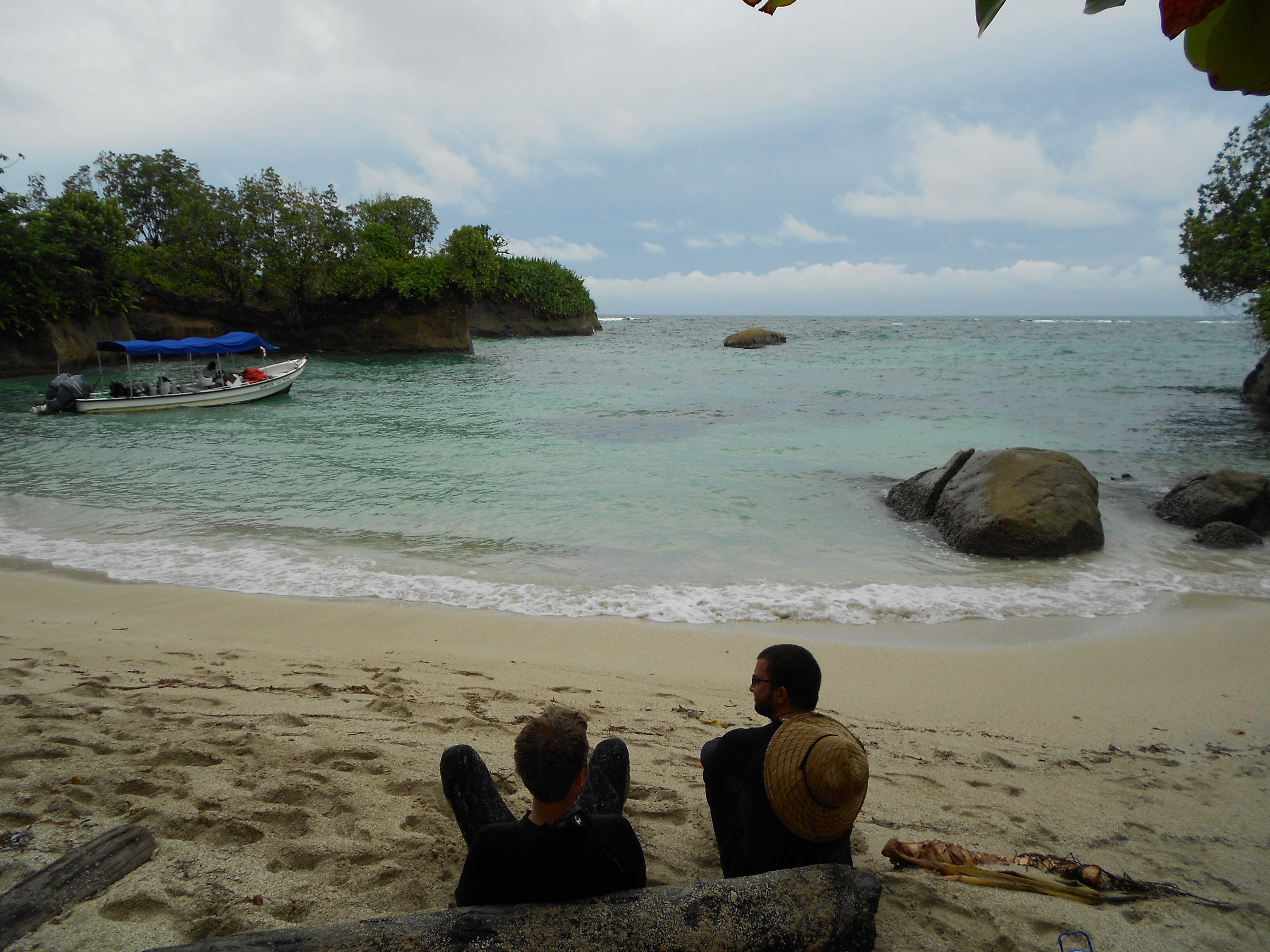 Relaxing between dives on Escudo Island in Panama