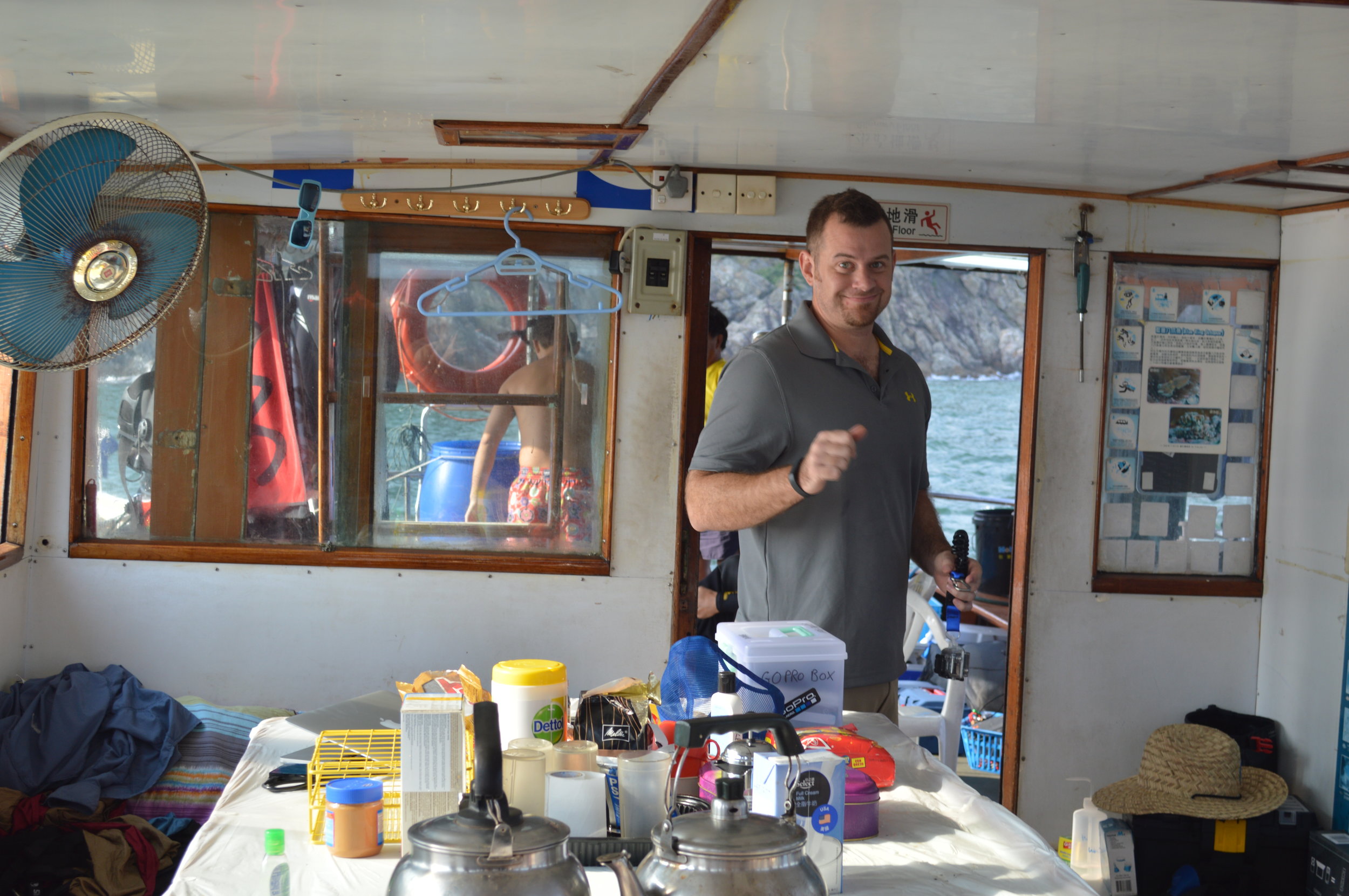 David Baker on a research cruise in Hong Kong