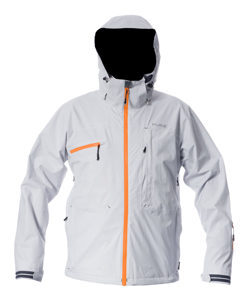 Kilimanjaro Men's Jacket - Silver / Orange Zips