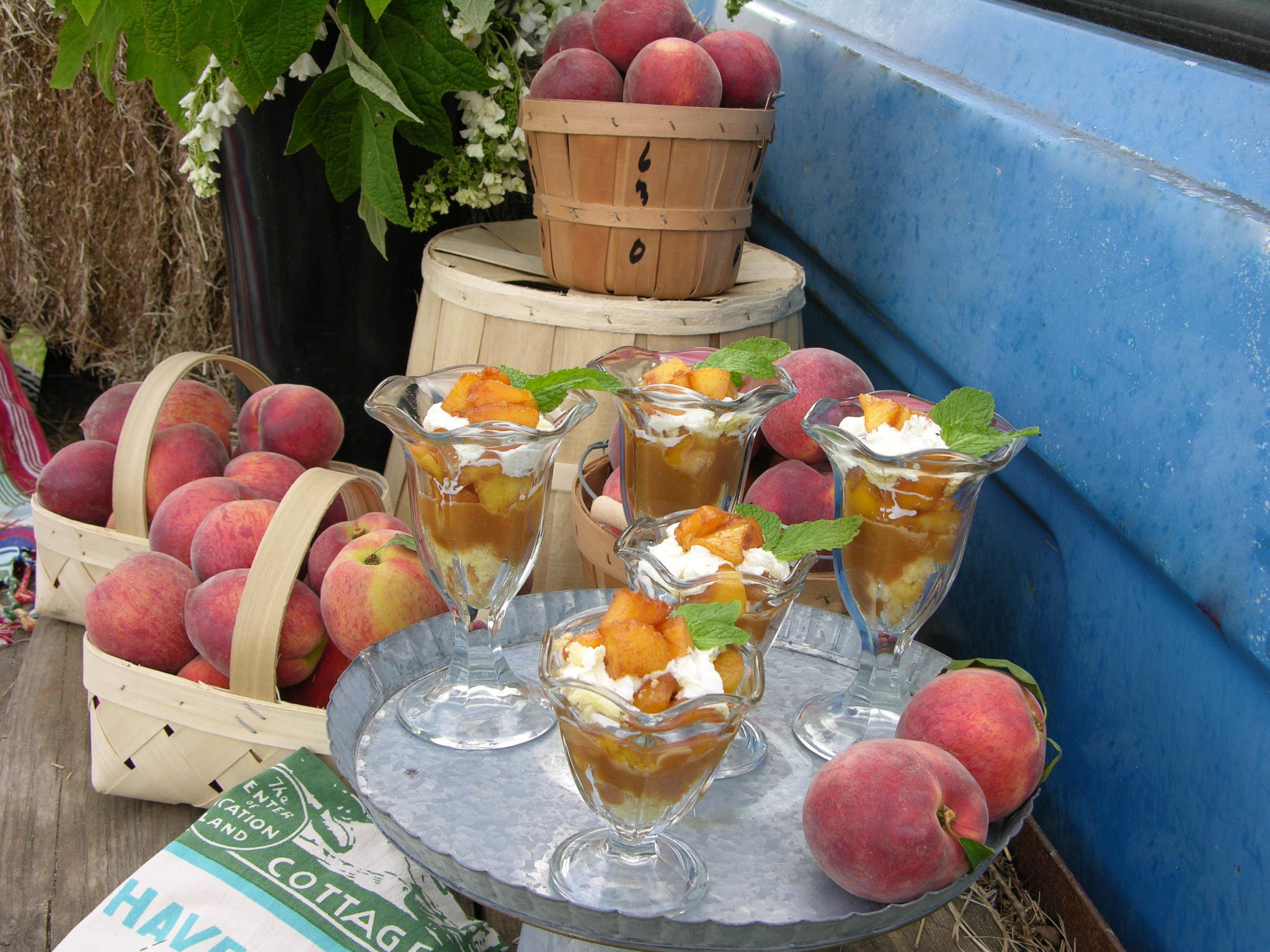 Grilled Peach Pound Cake Parfait