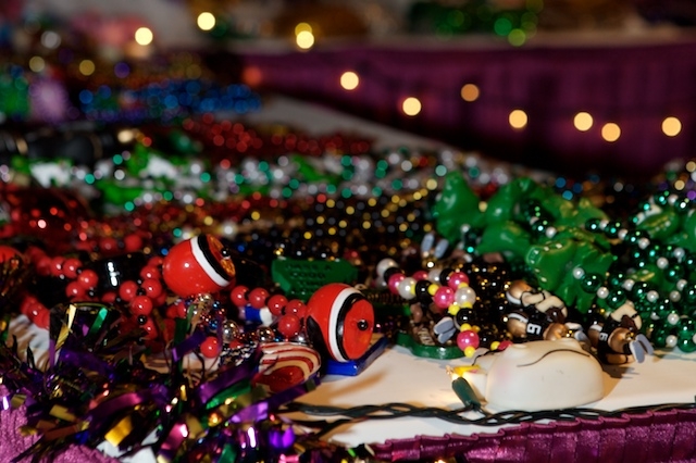 Mardi Gras beads for a party