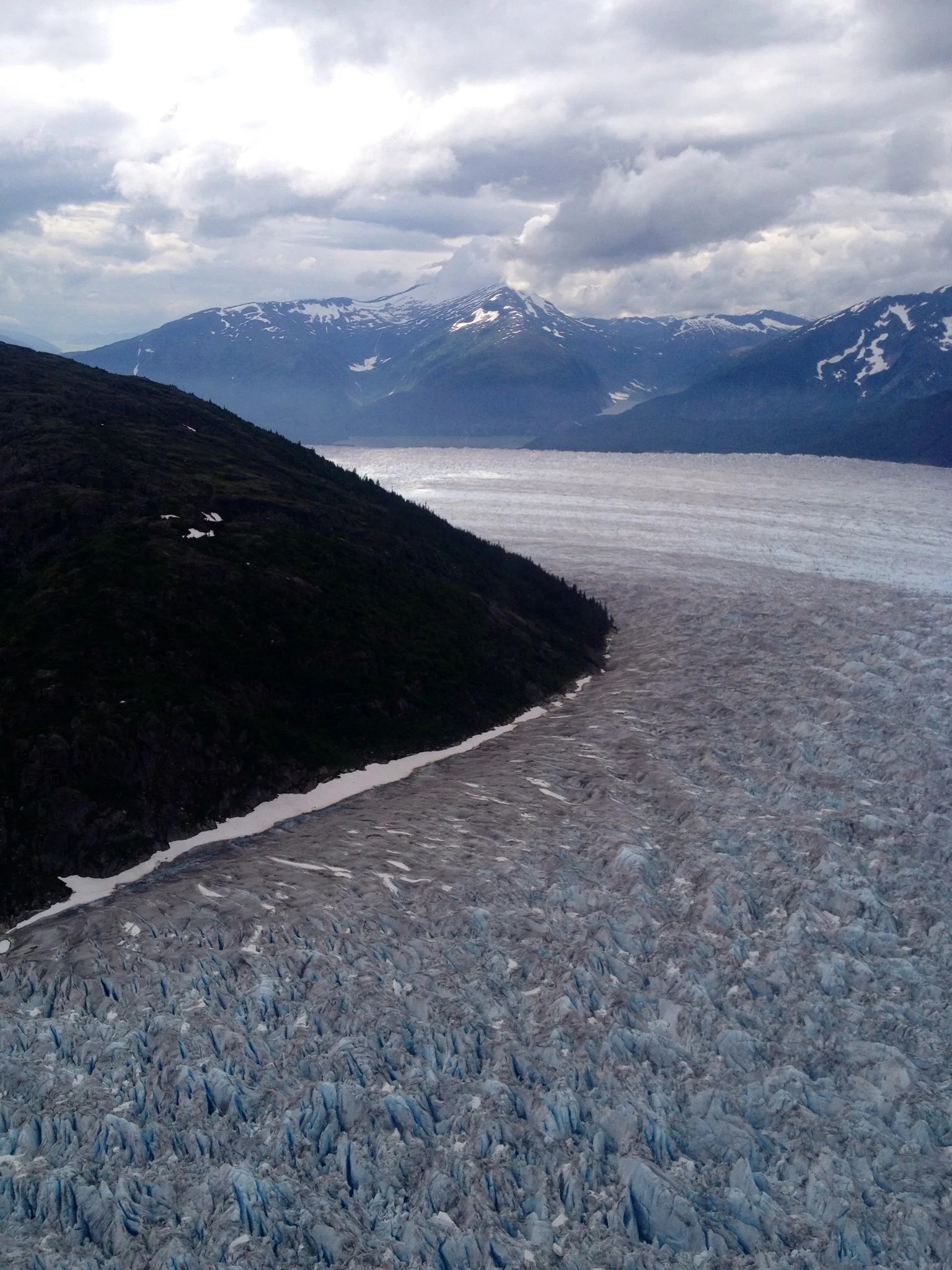 Glacier images from the seaplane... notice the blue color in the ice.