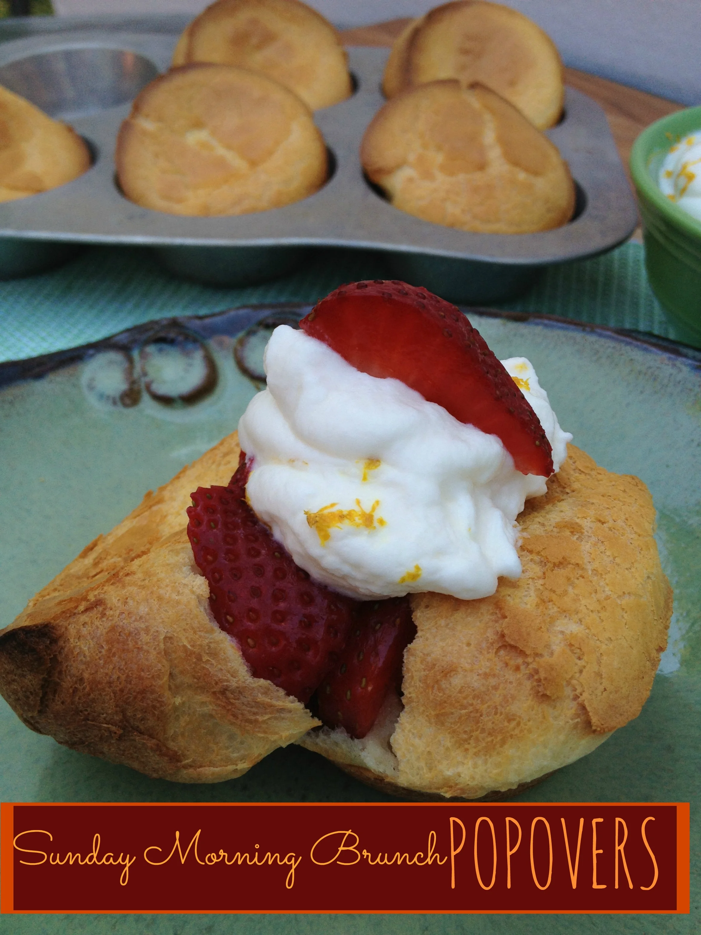 Fast and simple, elegant and delicious: make Sunday Morning Popovers for breakfast or brunch... a great little vehicle for almost anything you want to stuff in there. Plate by my friend Tena Payne of Earthborn Pottery.