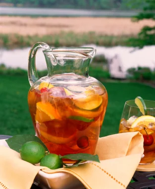 While traditionally made with red wine Sangria can be made with any variation of fruit and wine including sparkling white wine, Prosecco, or Cava. Change the fruit and the wine choice to the season. 