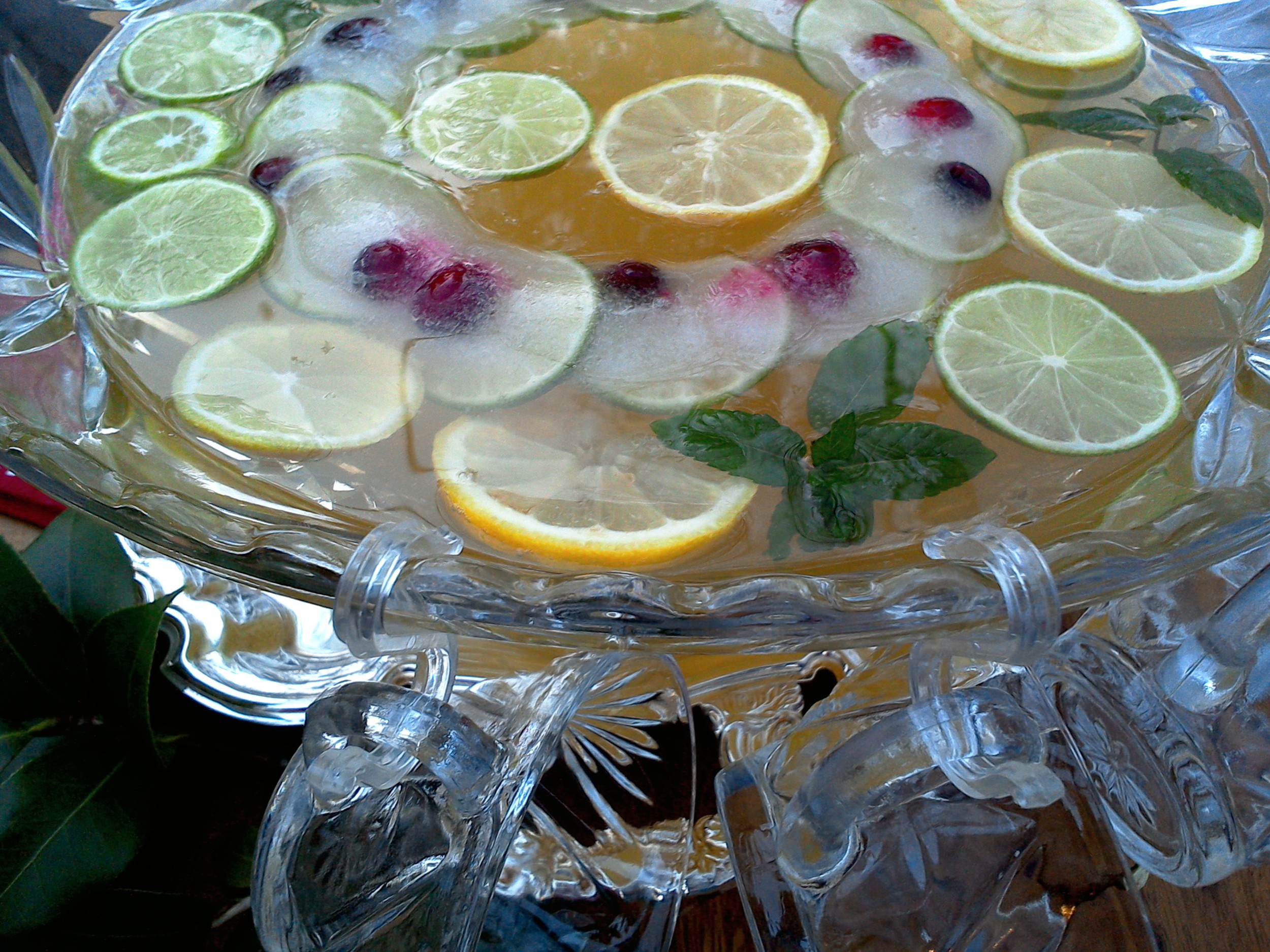 lemon lime champagne punch bowl recipe MartieDuncan.com