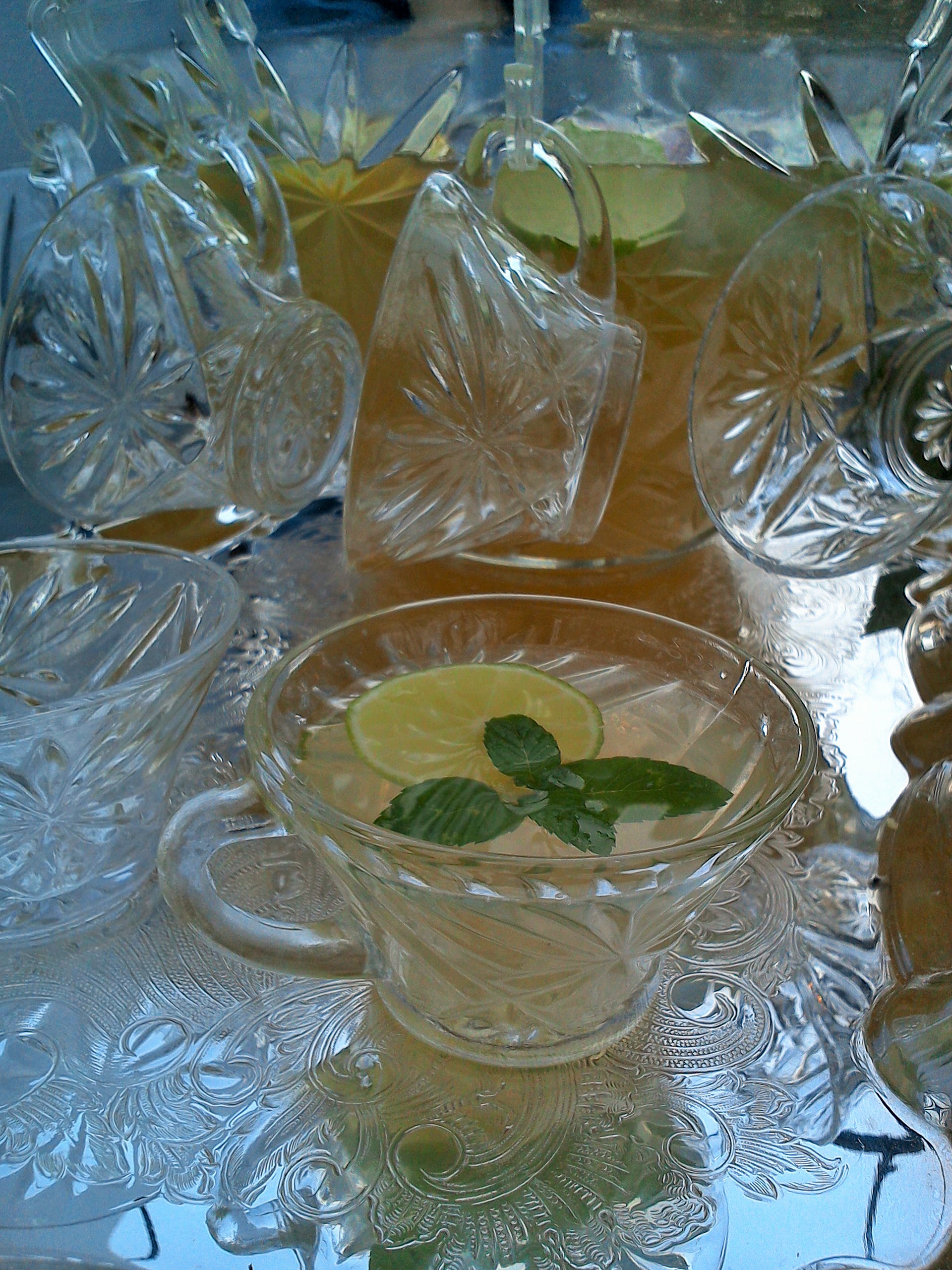 lemon lime champagne punch bowl recipe from MartieDuncan.com