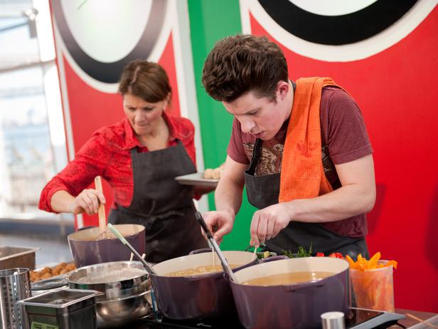 Making Arancini Italian Rice Balls on Food Network Star Martie Duncan