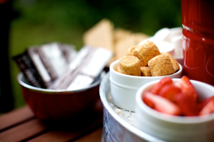 Add different toppings to your S'mores Bar