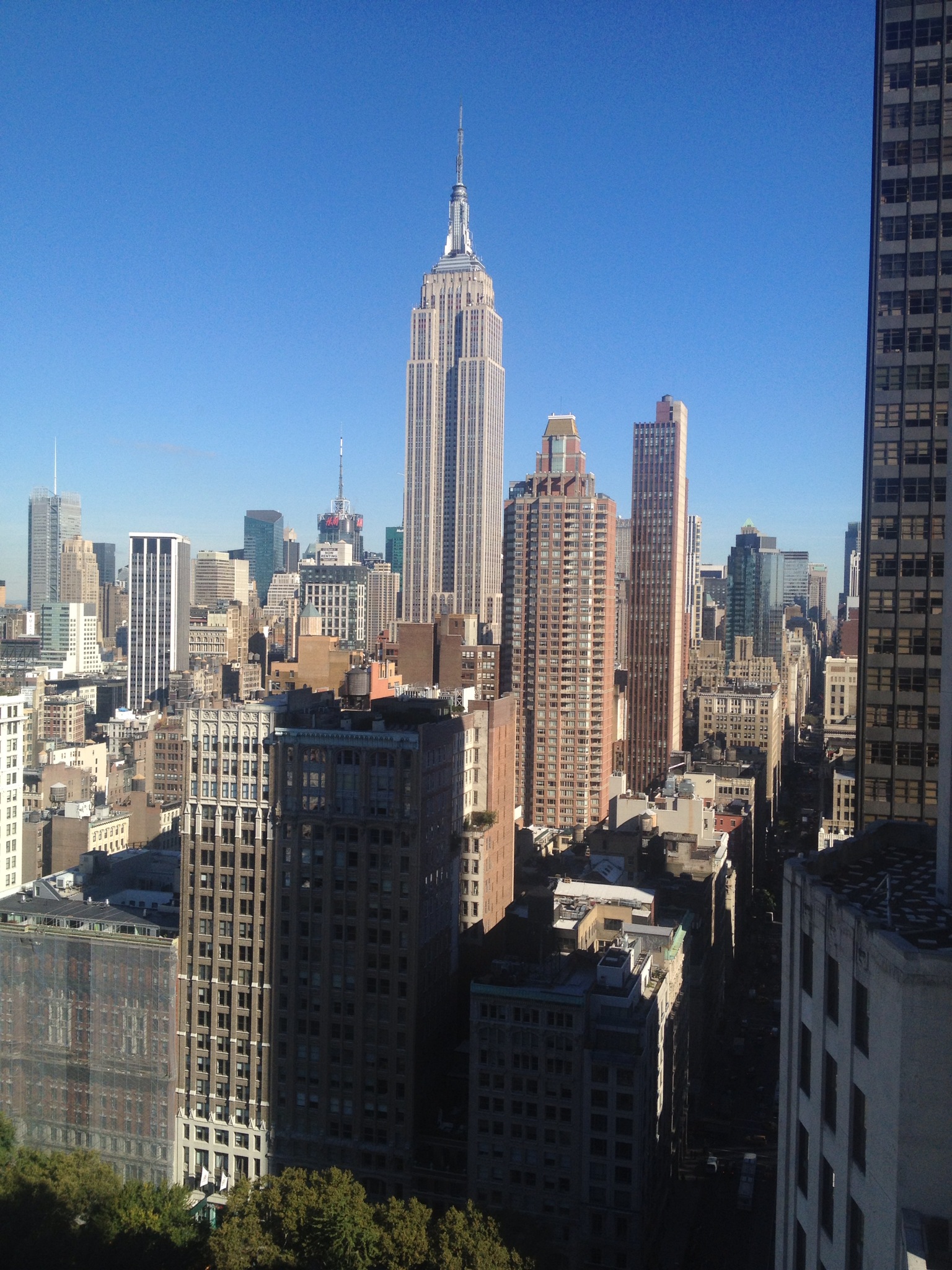 View of the Empire State Building from my room at The Edition 24th and Madison
