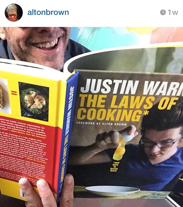 Alton Brown on Justin Warner's book