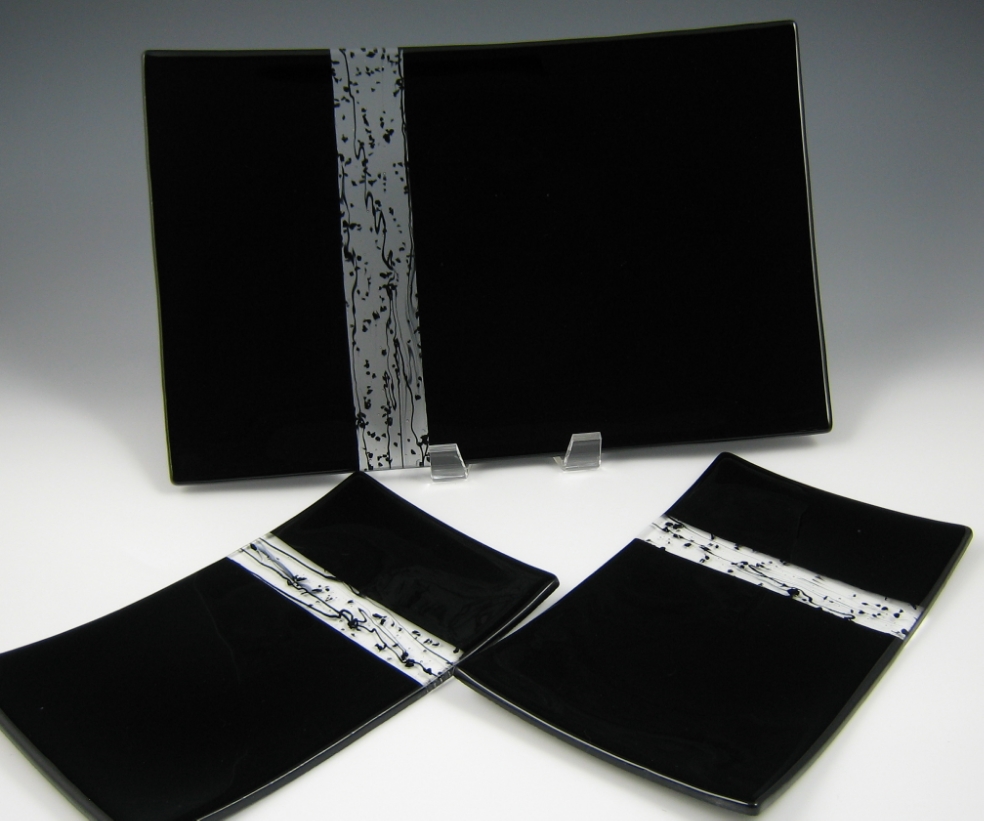 black window platter & plates